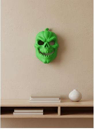 Yeşil Dekoratif Korku Maskesi Duvar Süsü