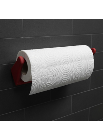 Dekoratif Kırmızı Kağıt Havlu Tutucu Duvar Askılı Model