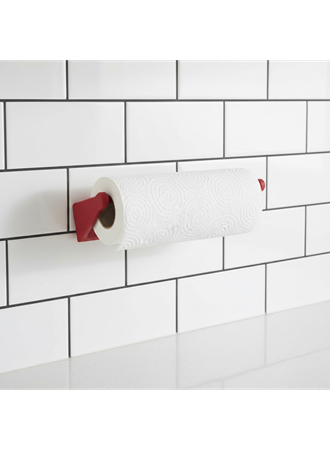 Kırmızı Peçete Askısı Mutfak Duvar Tipi Peçetelik Organizer