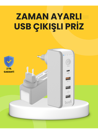 Hızlı Şarj Destekli Zaman Ayarlı USB Şarj Adaptörü