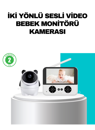 720P Bebek Kamerası Uzaktan Kontrollü Gece Görüşlü Monitör