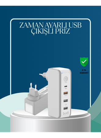 30W Type C Şarj Cihazı Zamanlayıcılı Çok Portlu Tasarım