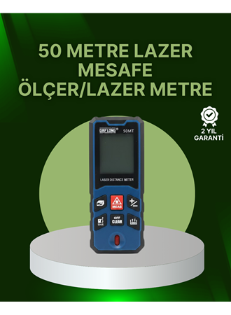50 Metre Lazer Mesafe Ölçer Profesyonel Dijital Ölçüm Cihazı