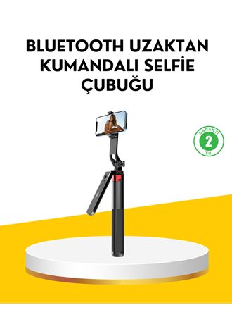 Tripodlu Selfie Çubuğu Uzaktan Kumandalı Canlı Yayın Uyumlu