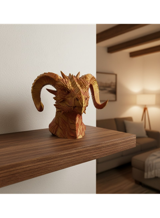 Altın Kırmızı Ejderha Figürü