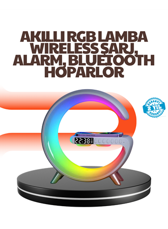 15W Hızlı Kablosuz Şarj Destekli Çok Fonksiyonlu Akıllı Masa Lambası