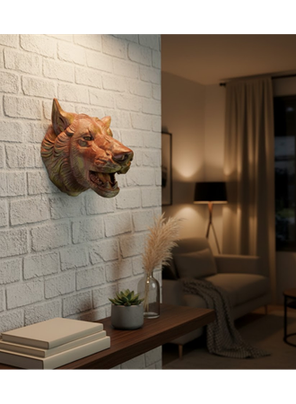 Gold Kurt Duvar Aksesuarı Asılabilir 3D Dekoratif Heykel 25x19 cm