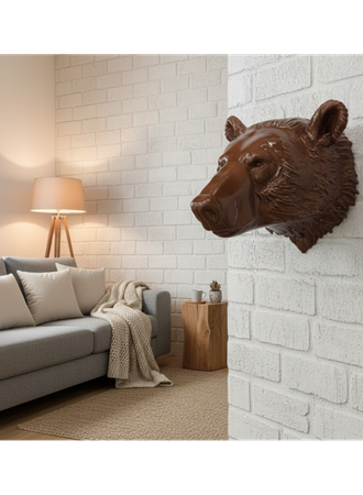 Ayı Başı Duvar Dekoru Modern Asılabilir Heykel 25x19 cm