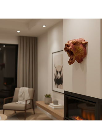 3D Jaguar Figürü Duvar Süsü