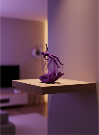 El İnsan Figürü Mor Modern Sanatsal Biblo Soyut Tasarım Salon ve Ofis Dekoru