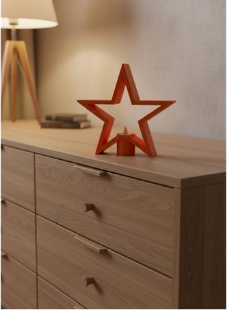 Dekoratif Yıldız Şeklinde Turuncu Mumluk Ev Aksesuarı