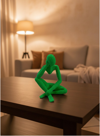 Dekoratif Yeşil İnsan Figürü Modern Masa ve Raf Süsü