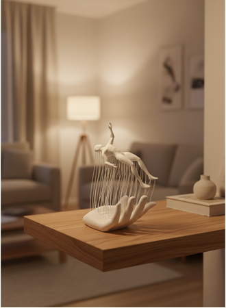 El İnsan Figürü Beyaz Modern Soyut Tasarım Salon ve Ofis Dekorasyonu