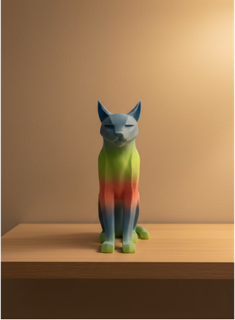 Açık Rainbow Kedi Biblo Modern Salon ve Raf Dekoru