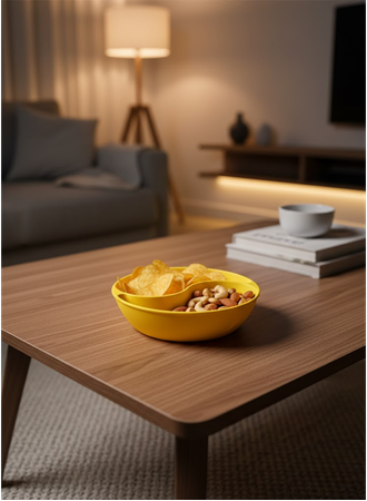 Sarı Çerezlik Kase Seti 4 Adet 3x12 cm