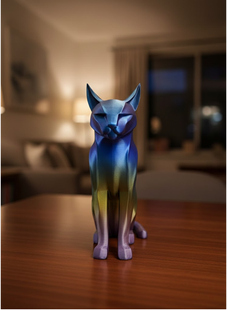 Rainbow Renkli Kedi Biblosu Dekoratif Masa ve Raf Süsü