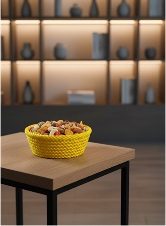 Yuvarlak Çerezlik Sarı Şık Tasarım ve Kompakt Boyut