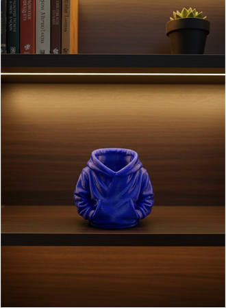 Dekoratif Lacivert Hoodie Kalemlik 10x10 cm