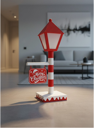 Noel Temalı Tabelalı Lamba Dekoratif Aydınlatma Yılbaşı Süsü