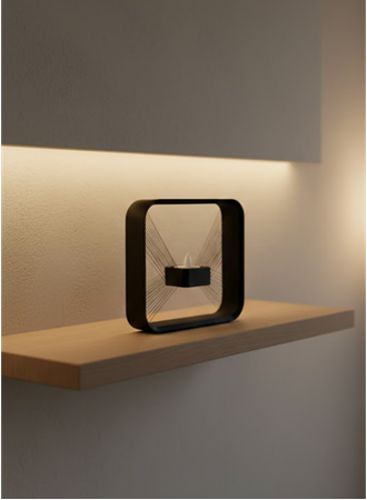 Askılı Kare Mumluk Duvar Dekoru Loş Salon ve Modern Mekanlar