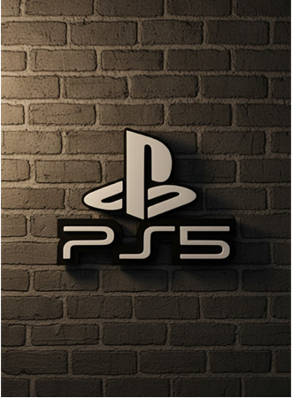 PlayStation 5 Logo Duvar Dekoru Minimal Tasarım 16×12 cm