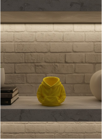 Dekoratif Sarı Hoodie Kalemlik 10x10 cm