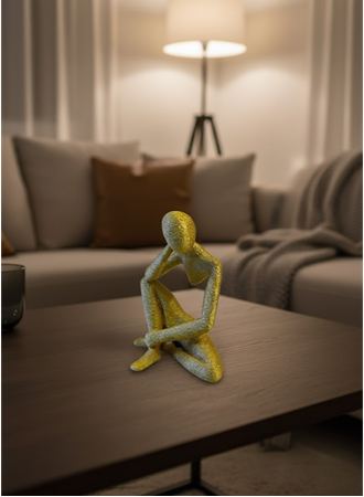 Minimal Sarı İnsan Figürü Biblo Ev ve Ofis Dekoru