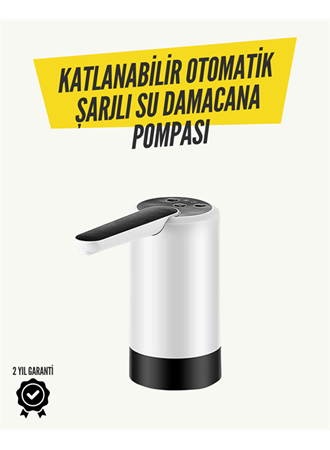 Katlanabilir Şarjlı Damacana Su Pompası Pratik Kullanım