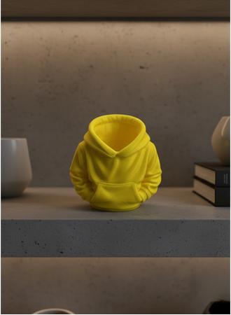 Sarı Hoodie Kalemlik 10x10 cm Masa Üstü Düzenleyici