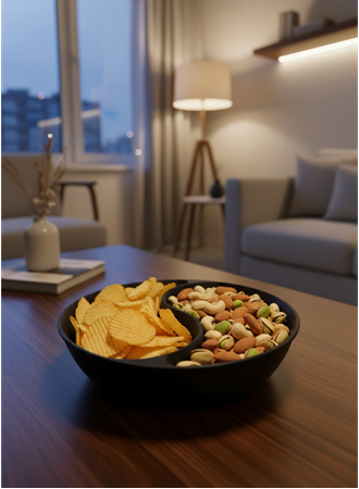 Dekoratif Siyah Çerezlik Kase 4’lü Set 3x12 cm