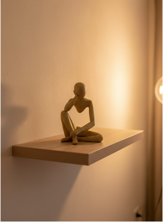 Dekoratif Sarı İnsan Figürü Modern Masa ve Raf Süsü