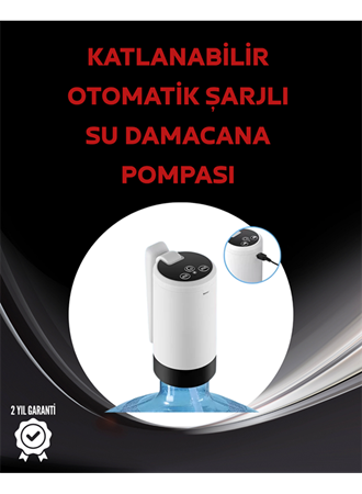 Otomatik Şarjlı Damacana Pompası Ev Ofis Kamp Kullanım