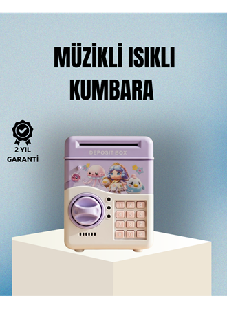 Işıklı Sesli Şifreli Otomatik Para Çeken Kumbara Mor