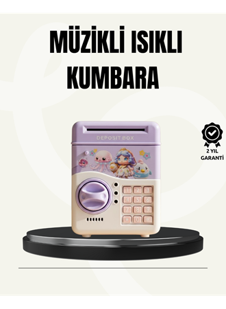Elektronik Şifreli ATM Görünümlü Çocuk Kumbarası Mor