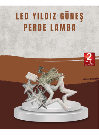 Yıldız Desenli Perde Tipi Peri Led 3x3 Metre Aydınlatma