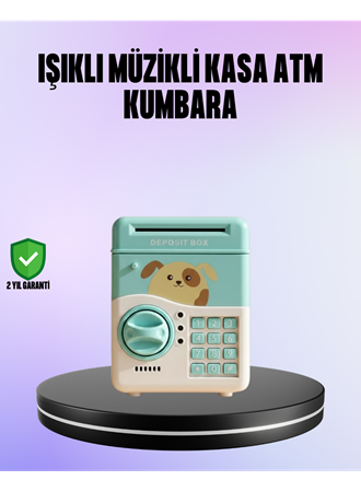Su Yeşili Elektronik Şifreli ATM Tasarımlı Para Biriktirme Kumbarası