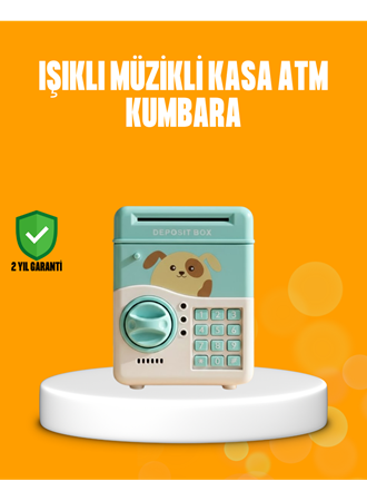 Su Yeşili ATM Kasa Görünümlü Elektronik Şifreli Çocuk Kumbarası