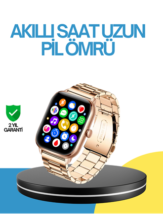 AMOLED Ekranlı Türkçe Menülü Akıllı Saat Bluetooth Görüşmeli