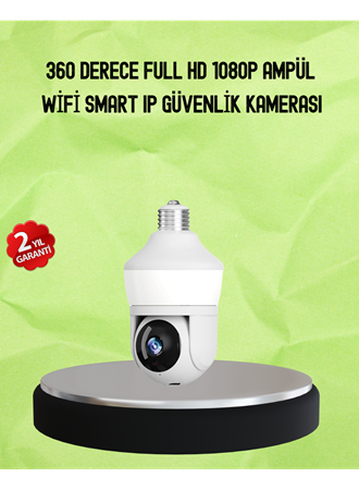 Hareket Algılamalı 360° Wi-Fi Akıllı Ampül Kamera
