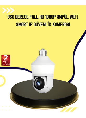 1080P Görüntü Kaliteli Wi-Fi Ampul Tipi Güvenlik Kamerası