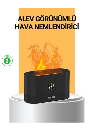 Modern Tasarımlı Alev Efektli LED Aromaterapi Hava Nemlendirici