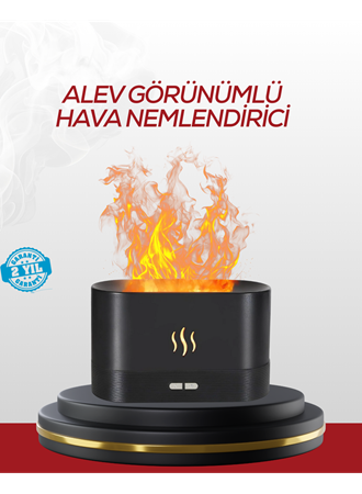 LED Işıklı Buhar Makinesi Alev Efektli Kumandalı Oda Nemlendirici