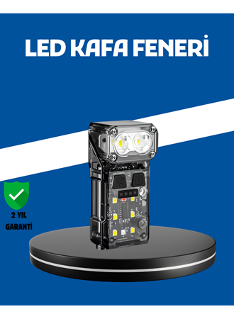 Şarjlı LED Kafa Lambası Manyetik Klipsli El Sensörlü Çok Fonksiyonlu