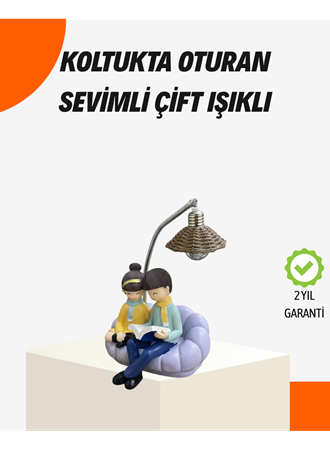 Sevgiliye Özel Çift Figürlü LED Masa Lambası Okuyan Çift Tasarım