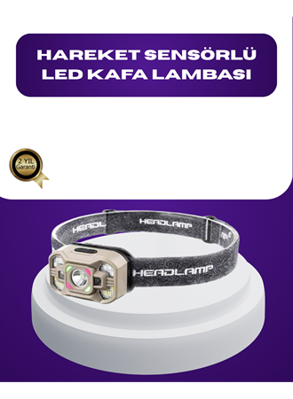 Wave Sensörlü LED Kafa Lambası Şarjlı Ayarlanabilir Işık