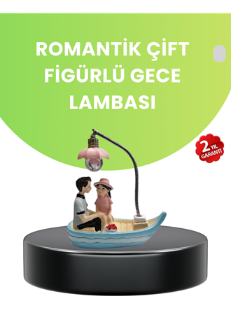Oturan Çift Figürlü LED Masa Lambası Romantik Hediye