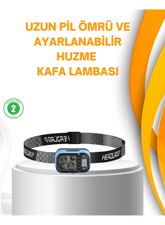 Su Geçirmez LED Kafa Lambası 53 Çalışma Modu Güç Ekranlı