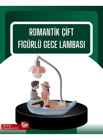 El Ele Tutuşan Çift Figürlü Dekoratif Gece Lambası Romantik Tasarım