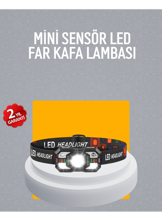 Şarj Edilebilir LED Far Hareket Sensörlü 5 Modlu Outdoor