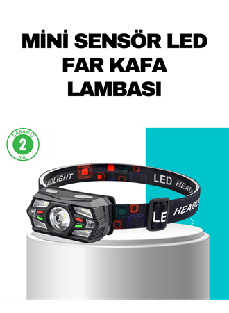 Hareket Sensörlü Şarjlı LED Far Suya Dayanıklı Çok Modlu